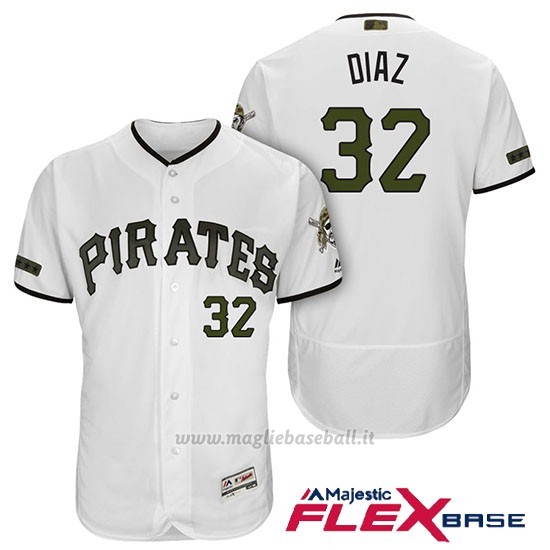 Maglia Baseball Uomo Pittsburgh Pirates Elias Diaz Bianco 2018 1ªAlterner Flex Base